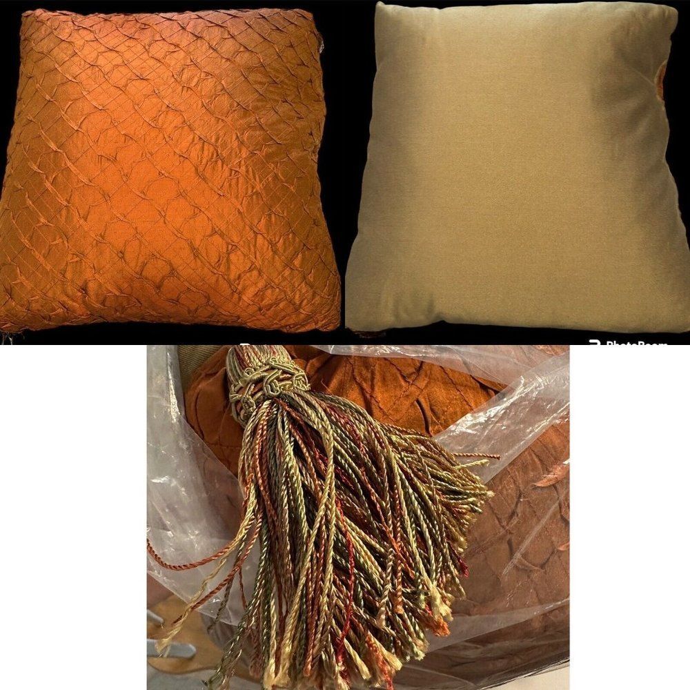 NWT Eastern Accent Pillow CARMO PAPRIKA TURKISH CORNERS 27” Square Goose Down